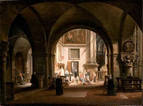 Interno Di Chiesa Oil Painting by Giovanni Migliara