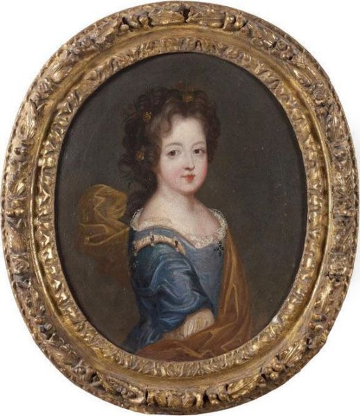 Portraits De Jeunes Filles Oil Painting by Pierre Le Romain I Mignard