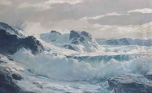 Wild Weather ca 1930 Oil Painting by Frederick Judd Waugh