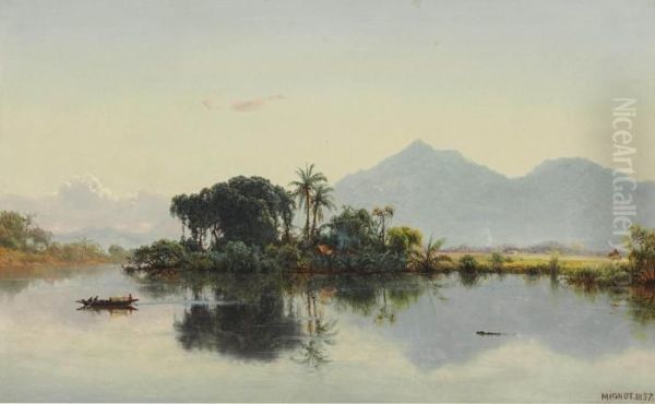 River Scene, Ecuador Oil Painting by Louis Remy Mignot