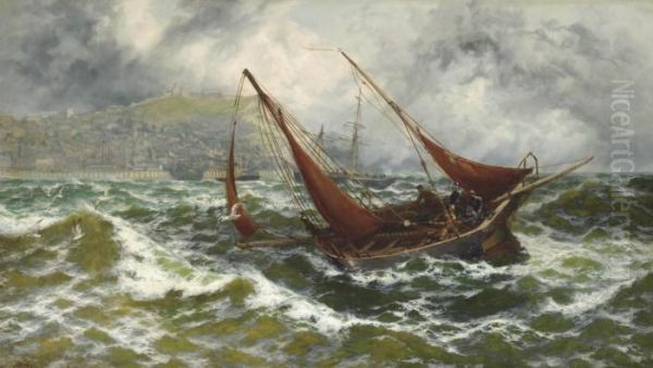 Storm Driven, Off Scarborough Oil Painting by Thomas Rose Miles