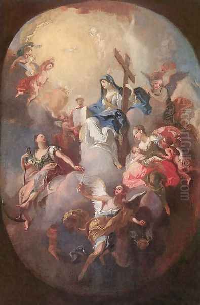 Faith, Hope and Charity 1780s Oil Painting by Josef the Younger Winterhalter