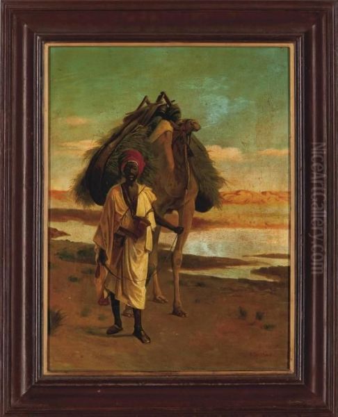 A Bedouin With A Camel Oil Painting by Addison Thomas Millar