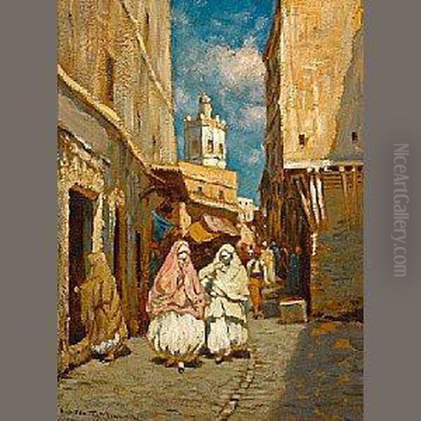 Rue Koleher, Algeria Oil Painting by Addison Thomas Millar