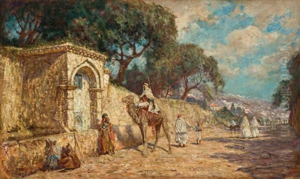 A Street Scene In Algiers Oil Painting by Addison Thomas Millar