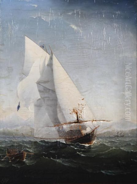 Sailing Ship Oil Painting by Charles Keith Miller