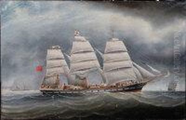 A Portrait Of The Three Masted Ship Camperdown Oil Painting by Charles Keith Miller