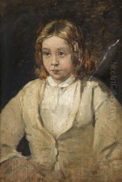 Portrait De Jeune Fille Oil Painting by Jean-Francois Millet