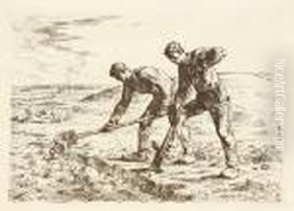 Les Becheurs Oil Painting by Jean-Francois Millet