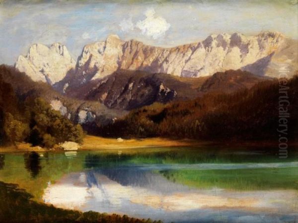 Der Hechtsee Oil Painting by Karl Millner