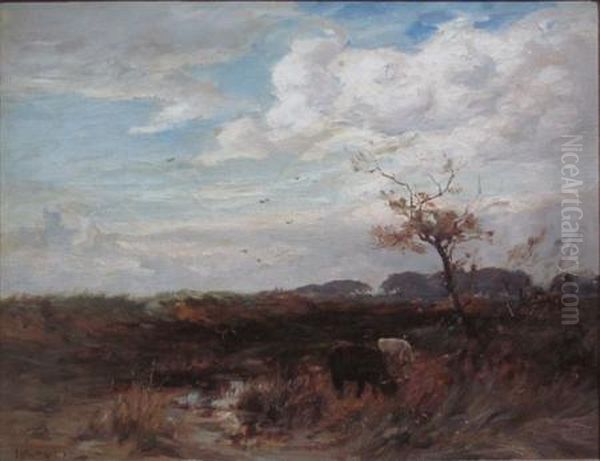 Cattle Grazing Oil Painting by Joseph Milner