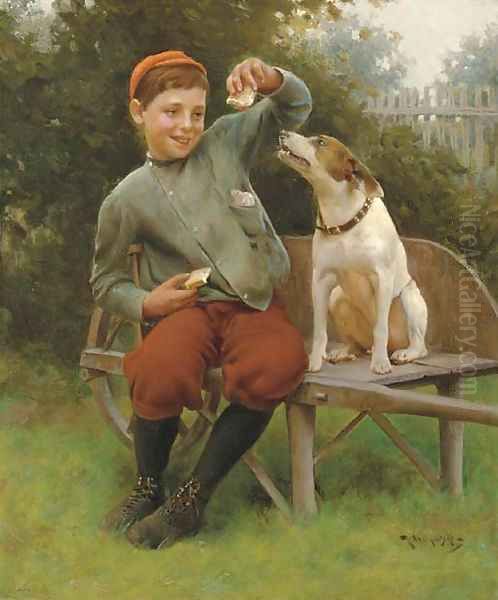 Teasing My Best Friend Oil Painting by Karl Witkowski