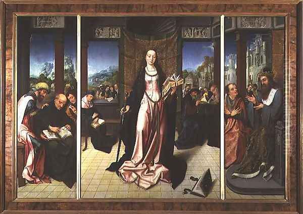 St. Catherine and the Philosophers Oil Painting by Goossen van der Weyden