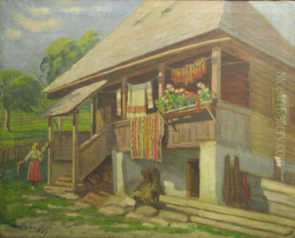 Casa Banateana Oil Painting by Cornel Minisan