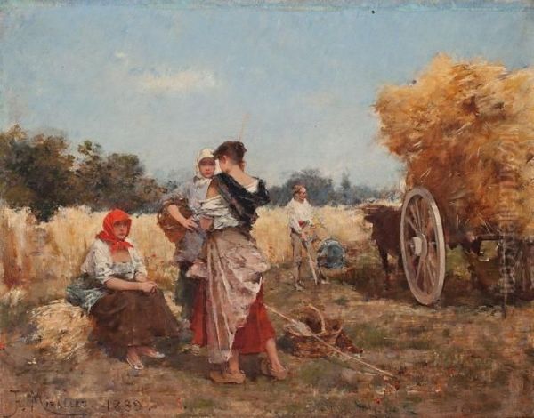 Campesinas Oil Painting by Francisco Miralles Galup