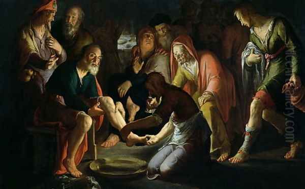 Christ Washing the Disciples Feet, 1623 Oil Painting by Peter Wtewael