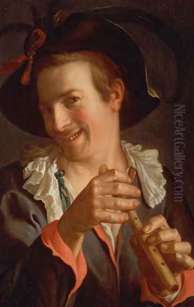 A Jester holding a Flute, 1623 Oil Painting by Peter Wtewael