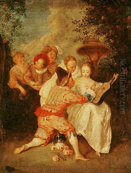 The Storyteller Oil Painting by Watteau, Jean Antoine