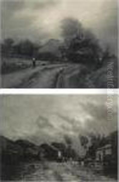 Four Landscape Studies, 1926-1940 Oil Painting by Leonard Misonne