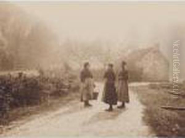 A Group Of Five Photographs, Including 'commerage', Early 20th Century Oil Painting by Leonard Misonne