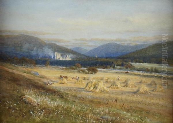 Braemar Castle And The Dee Valley Oil Painting by John Mitchell