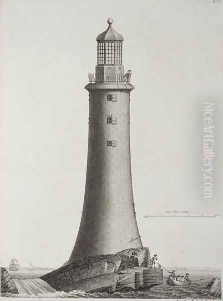 Edystone Lighthouse engraved by Edward Rooker (c.1712-74), 1763 2 Oil Painting by Henry Winstanley