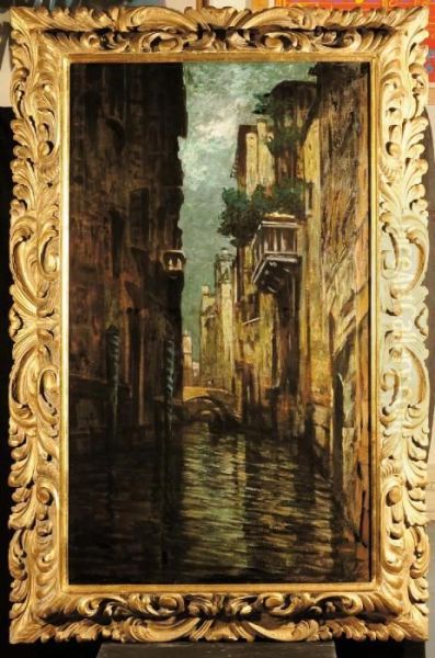 Scorcio Veneziano Oil Painting by Giuseppe Miti-Zanetti