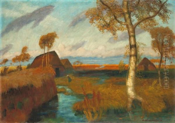 Herbst Im Moor Oil Painting by Otto Modersohn