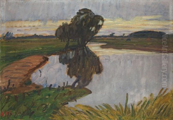 Partie Am Wumme-nordarm Oil Painting by Otto Modersohn