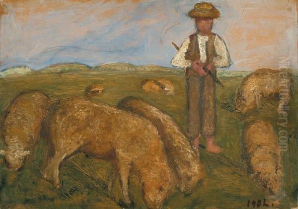 Schafhirte Oil Painting by Paula Modersohn-Becker