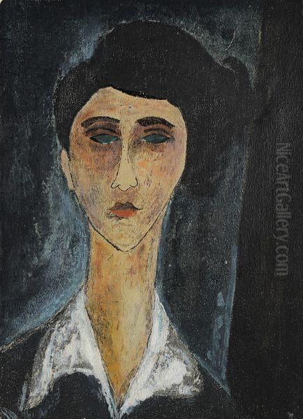 Portrait De Femme Oil Painting by Amedeo Modigliani