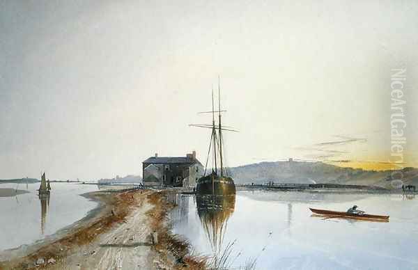 Turf on the Exe Oil Painting by George Whitaker