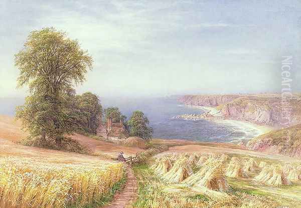 Harvest time by the Sea, 1881 Oil Painting by Edmund George Warren