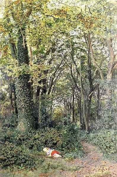 Lost in the Woods, 1859 Oil Painting by Edmund George Warren