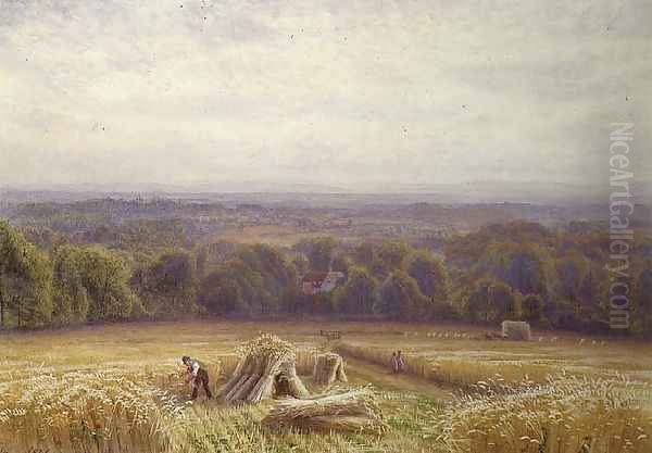 Harvesting Oil Painting by Edmund George Warren