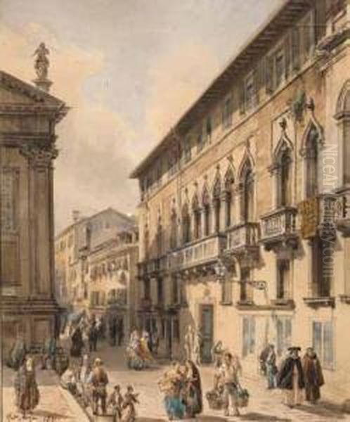 Palazzo Correr, Venezia Oil Painting by Frederico Moja