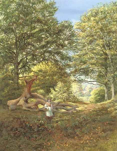 A woodland glade Oil Painting by Edmund George Warren