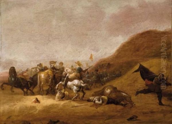 Scene De Bataille Oil Painting by Pieter De Molijn