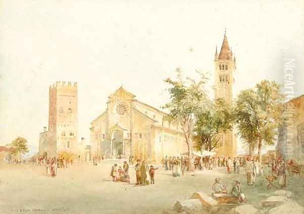 Sanzeno, Verona Oil Painting by Richard Henry Wright