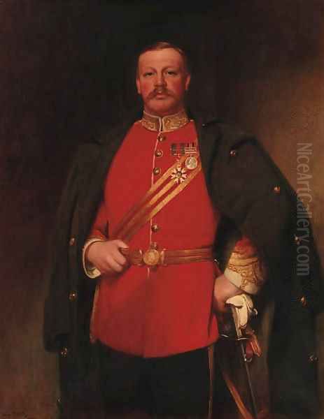 Portrait Of Colonel Francis Charrington Oil Painting by Henry Tanworth Wells