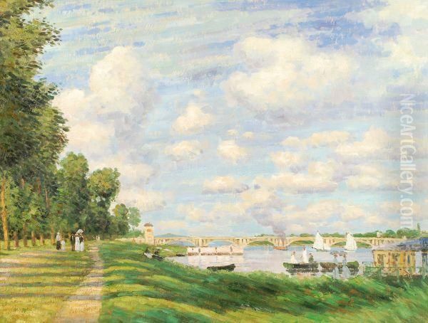 On The Seine Oil Painting by Claude Oscar Monet