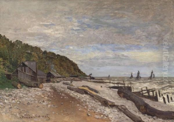 Le Chantier De Petits Navires, Pres De Honfleur Oil Painting by Claude Oscar Monet