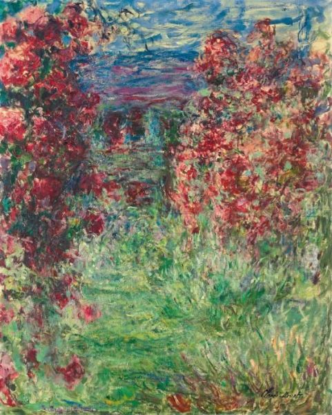 La Maison Dans Les Roses Oil Painting by Claude Oscar Monet