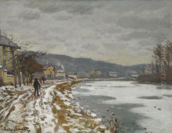 La Seine A Bougival Oil Painting by Claude Oscar Monet