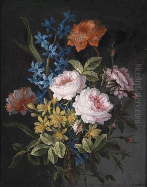 A Still Life Of Roses Oil Painting by Antoine Monnoyer