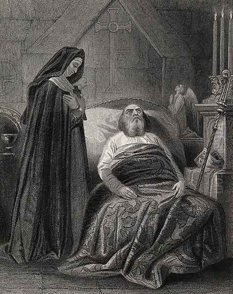 The Death of St. Patrick, engraved by J.Rogers Oil Painting by Henry Warren