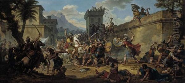 Alexander The Great's Conquest In Northwestern India Oil Painting by Nicolas Andre Monsiau