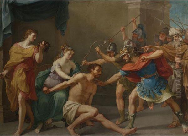 The Capture Of Samson Oil Painting by Nicolas Andre Monsiau