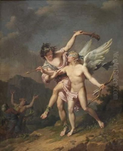 La Folie Conduisant L'amour Oil Painting by Nicolas Andre Monsiau