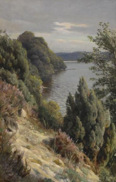 Kustvy - Tulstrup Oil Painting by Peder Mork Monsted